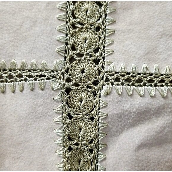 Scully Vtg Tan Suede Leather Crochet Patchwork Button Front Jacket Womens Sz 10 - Picture 5 of 7